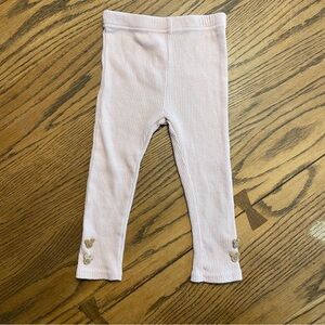 Disney Baby brand Light Pink Ribbed Leggings with Mickey Mouse buttons, size 24m